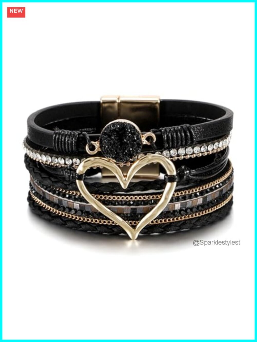 Leather Wrap Bracelet Stacked Cuff Boho Western Jewelry for Women